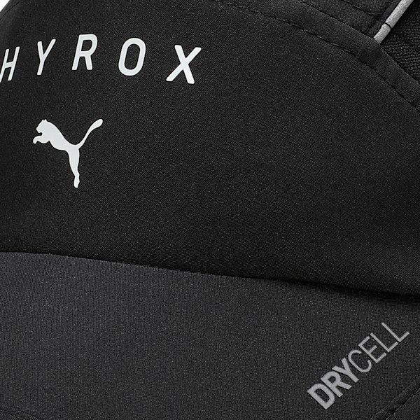 PUMA x HYROX Short Visor 5-Panel Training Cap, PUMA Black, extralarge-IND