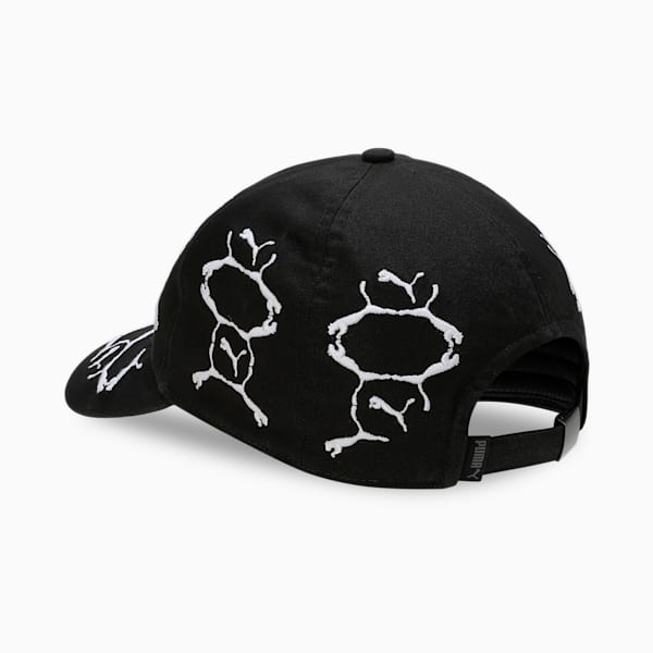 Cat Embroidery Baseball Cap, Puma Black-Puma White-AOP, extralarge-IND