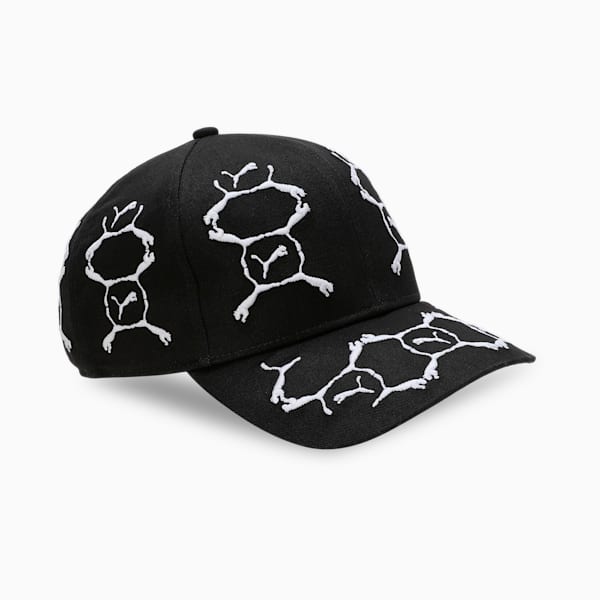 Cat Embroidery Baseball Cap, Puma Black-Puma White-AOP, extralarge-IND