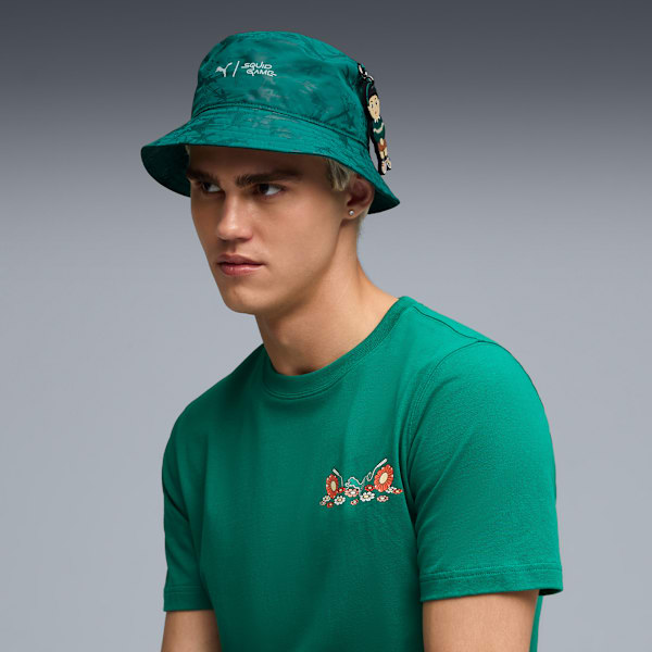 PUMA x SQUID GAME Glow-in-the-Dark Bucket Hat, Wild Green, extralarge-IND