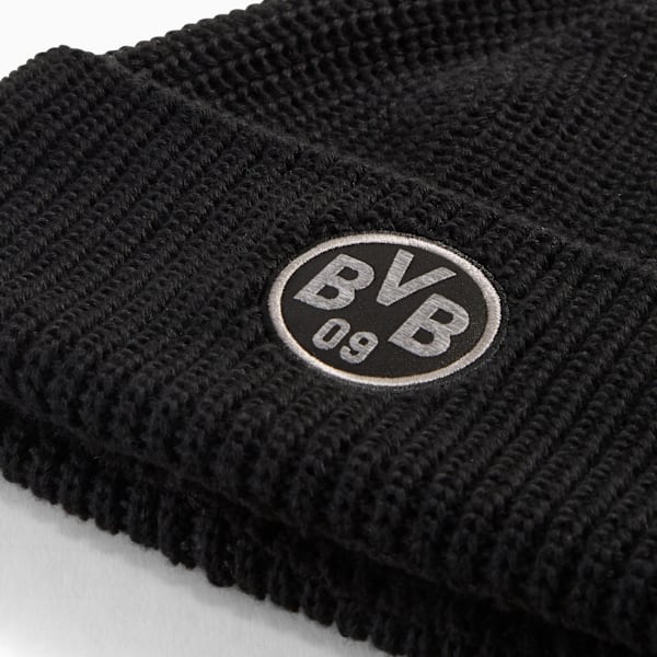 Borussia Dortmund Essentials Beanie Unisex, PUMA Black-Flat Medium Gray, extralarge