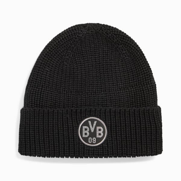 Borussia Dortmund Essentials Beanie Unisex, PUMA Black-Flat Medium Gray, extralarge
