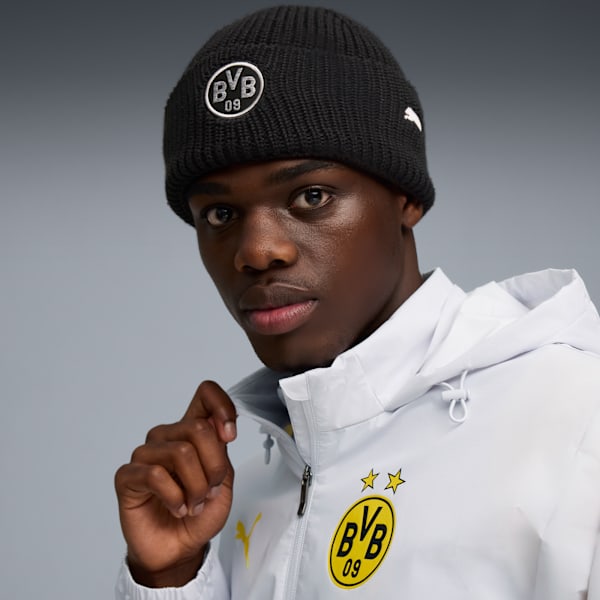 Borussia Dortmund Essentials Beanie Unisex, PUMA Black-Flat Medium Gray, extralarge