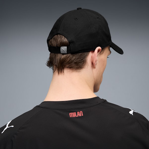 AC Milan Essentials Cap Unisex, PUMA Black-For All Time Red, extralarge-GBR