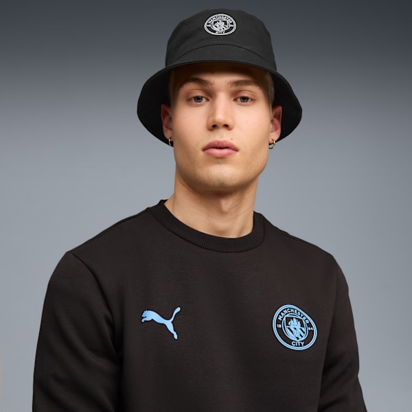 Manchester City Essentials Bucket Hat, PUMA Black-PUMA Silver, extralarge