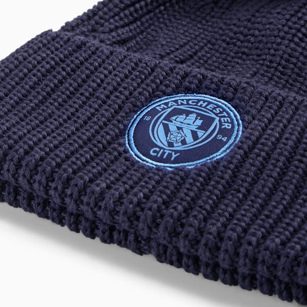 Manchester City Essentials Beanie Youth, PUMA Navy-Team Light Blue, extralarge-GBR