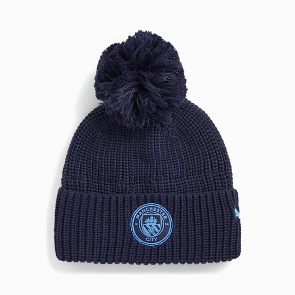 Manchester City Essentials Beanie Youth, PUMA Navy-Team Light Blue, extralarge-GBR