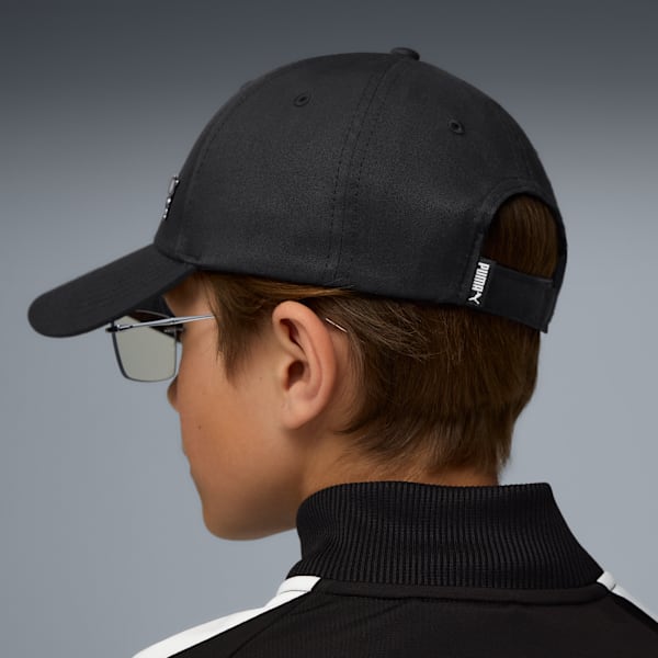 Essentials Metal PUMA Cat Baseball Cap Youth, PUMA Black, extralarge-GBR