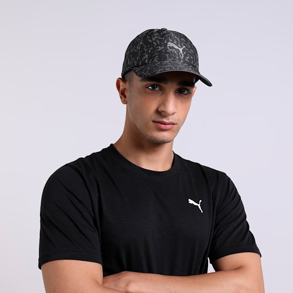 Quick-Dry Running Cap, PUMA Black-Stars AOP, extralarge-IND