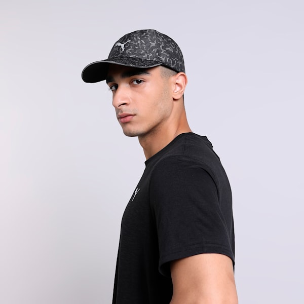 Quick-Dry Running Cap, PUMA Black-Stars AOP, extralarge-IND