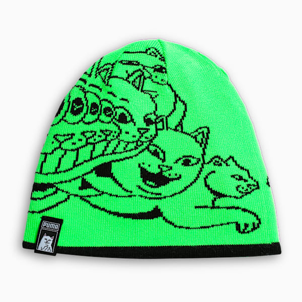 PUMA x RIPNDIP Reversible Skull Beanie, PUMA Black-Fluro Green Pes, extralarge-IND