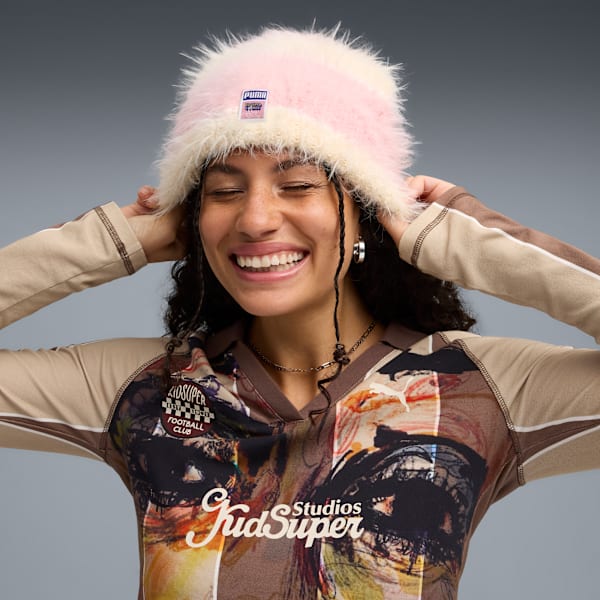 Bonnet PUMA x KIDSUPER Unisexe, Poised Pink-Alpine Snow, extralarge