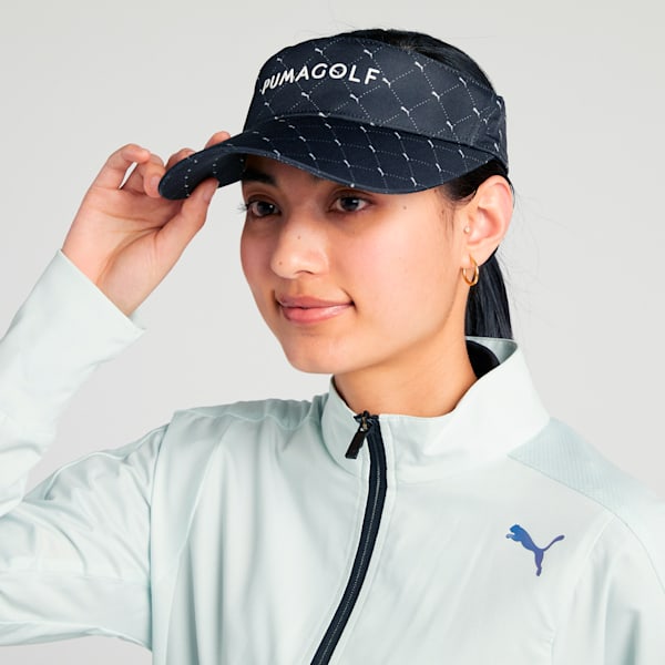 ウィメンズ ゴルフ W キャット アーガイル AOP バイザー, PUMA Black, extralarge-JPN