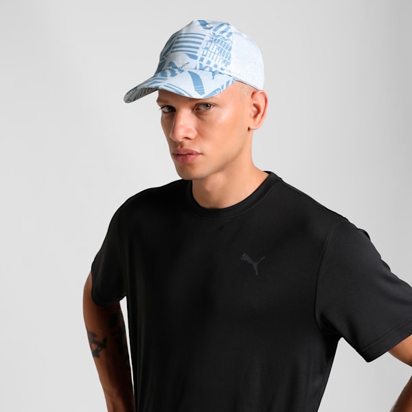 Printed Running Cap, Forever Blue-PUMA White-AOP, extralarge-IND