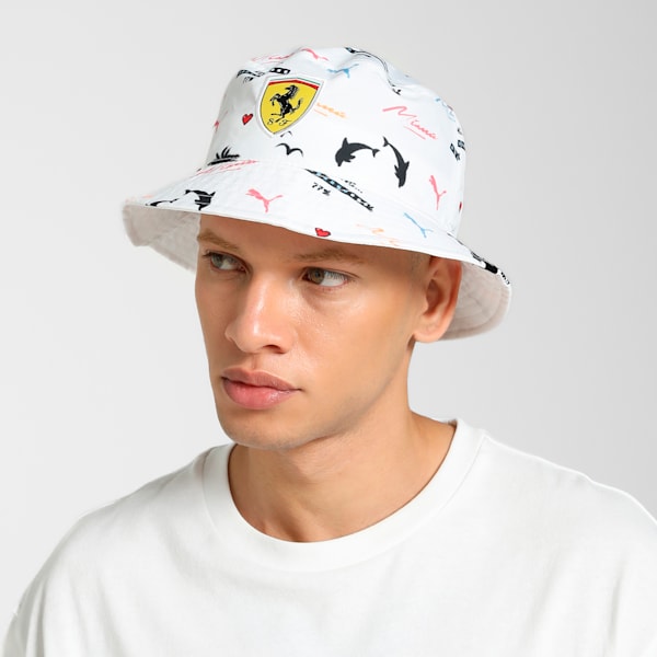 Scuderia Ferrari Bucket Hat, PUMA White, extralarge-IND