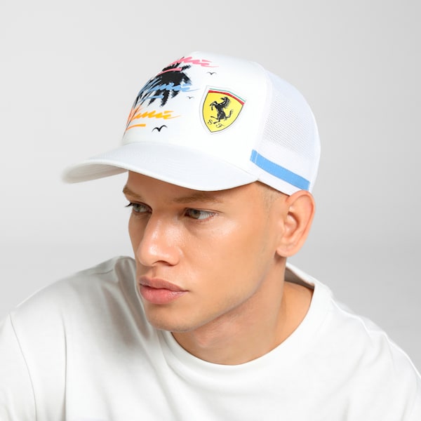Scuderia Ferrari Sketches Trucker Cap, PUMA White, extralarge-IND