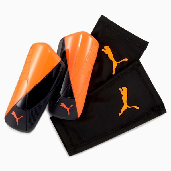 ftblNXT St Shin Guards, Shocking Orange-Black-White, extralarge