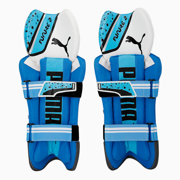 PUMA Future 20.2 Cricket Wicket Keeping Pads, Ethereal Blue-Puma Black-Silver, extralarge-IND