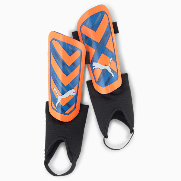 ULTRA Flex Ankle Football Shin Guards, Ultra Orange-Blue Glimmer, extralarge