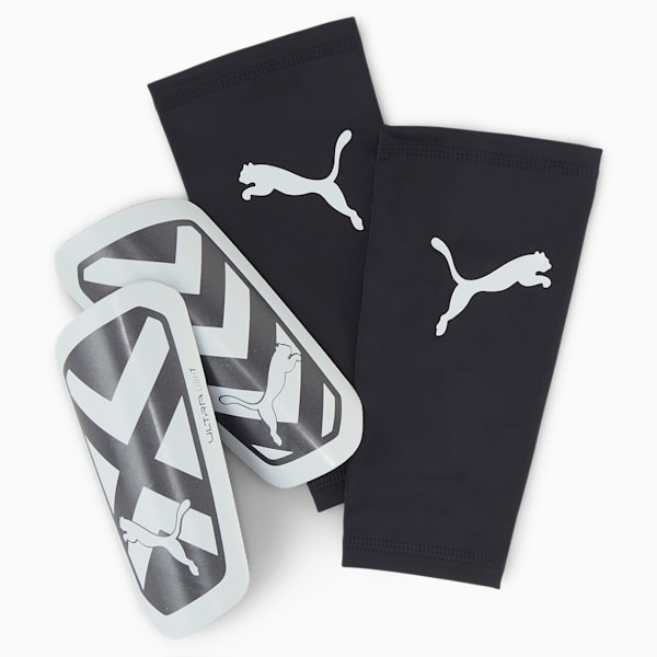 ULTRA Light Sleeve Football Shin Guards, PUMA Black-PUMA White, extralarge