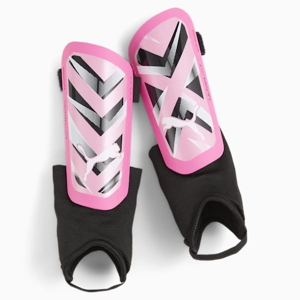 ULTRA Light Men's Ankle Soccer Shin Guards, Poison Pink-PUMA White-PUMA Black, extralarge