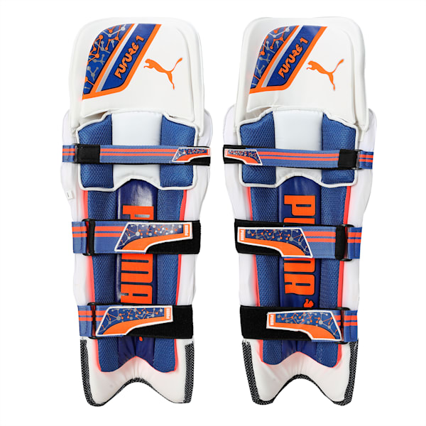 Future 1 Cricket Batting Pads, Neon Citrus-Bluemazing, extralarge-IND