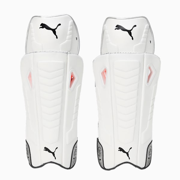 PUMA Future 1 Cricket Wicket Keeping Pads, Neon Citrus-Bluemazing, extralarge-IND