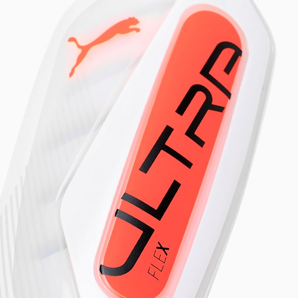 ULTRA Flex Football Sleeves Shinguards, PUMA White-Glowing Red, extralarge-IND