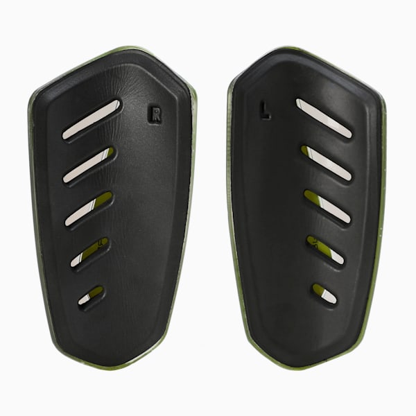 ULTRA Flex Football Sleeves Shinguards, Yellow Alert-Puma Aged Silver, extralarge-IND