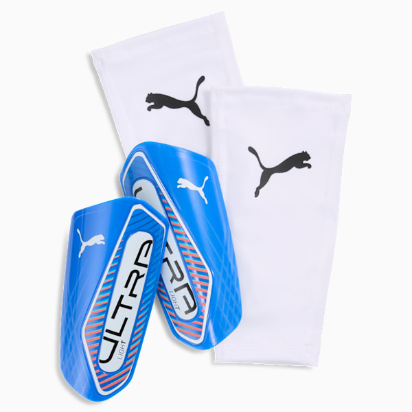 Espinilleras de fútbol ULTRA Light, Ultra Blue-PUMA White-Glowing Red, extralarge