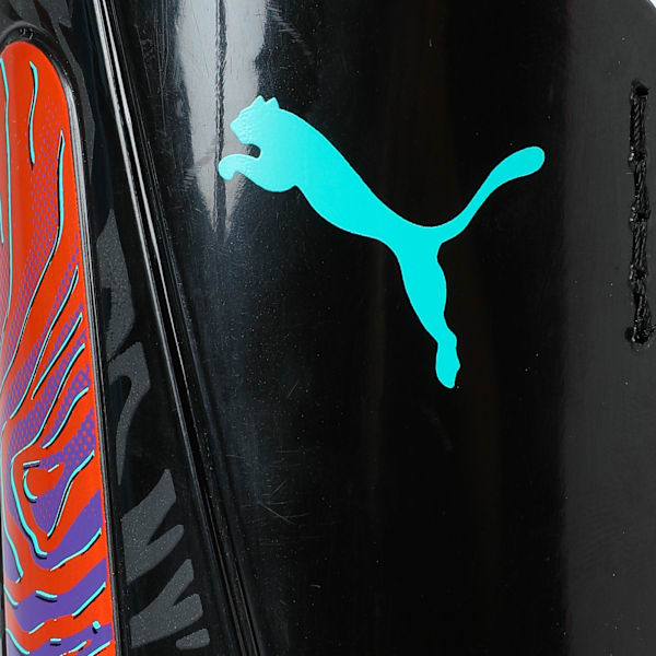 Neymar Jr. ULTRA Light Football Strap Shinguards, Orange Poppy-PUMA Black, extralarge-IND