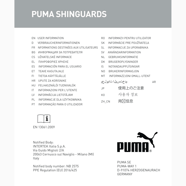 PUMA Premier League ULTRA Light Football Strap Shinguards, PUMA Black-PUMA White, extralarge-GBR