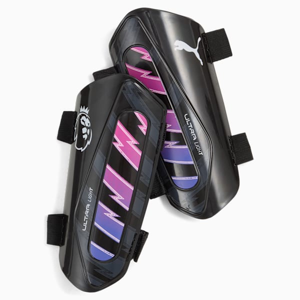 PUMA Premier League ULTRA Light Football Strap Shinguards, PUMA Black-PUMA White, extralarge-GBR