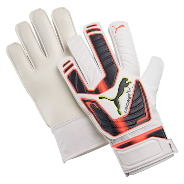 evoPOWER Grip 4 Goalkeeper Gloves, white-fluro peach-ombre blue, extralarge