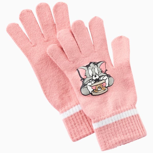 Tom and Jerry Kids Knit Gloves, geranium pink-white, extralarge-IND
