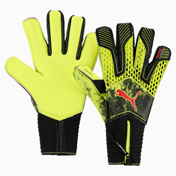 FUTURE Grip 18.1 Goalie's Gloves, Fizzy Yellow-Red Blast-Black, extralarge