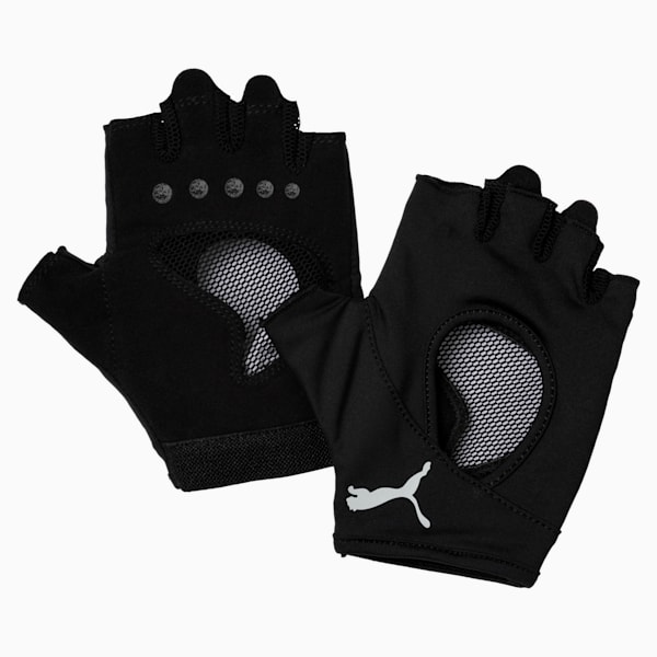 Women's Training Gym Gloves, Puma Black-Gray Violet, extralarge-IND