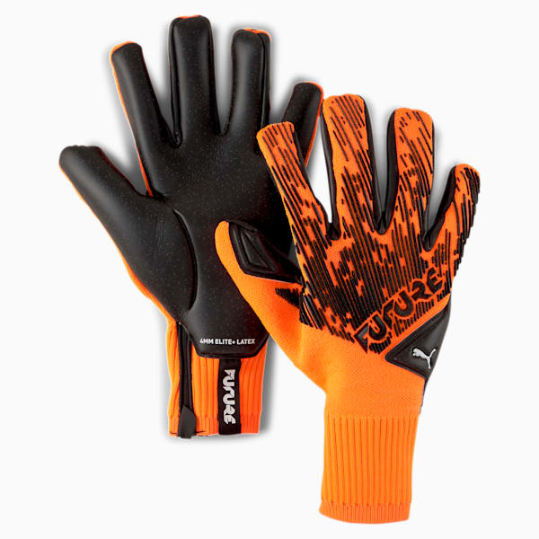 FUTURE Grip 5.1 Hybrid Goalkeeper Gloves, Shocking Orange-Puma Black-Puma White, extralarge