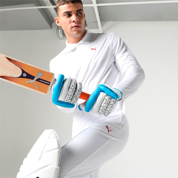 PUMA Future 20.6 Cricket Batting Gloves, Ethereal Blue-Puma Black-Silver, extralarge-IND