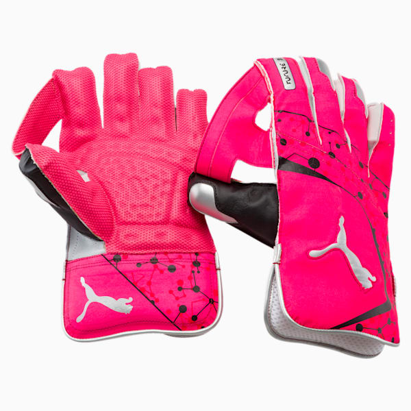 Future 20.3 Cricket Wicket Keeping Gloves, Fluo Pink-Puma Black-Silver, extralarge-IND