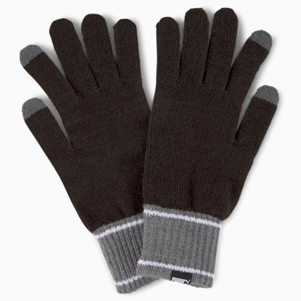 Knitted Gloves, Puma Black-Dark Gray Heather, extralarge-GBR