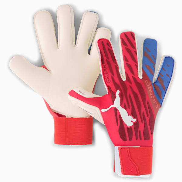 ULTRA Grip 1 Hybrid Pro Goalkeeper Gloves, Sunblaze-Puma White-Bluemazing