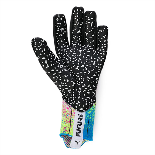 Guantes de arquero de fútbol Future:ONE Grip 1 NC, Puma White-Puma Black-Spring Break-Deep Orchid-Yellow Alert, extralarge