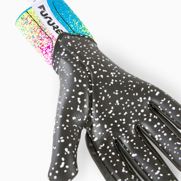Guantes de arquero de fútbol Future:ONE Grip 1 NC, Puma White-Puma Black-Spring Break-Deep Orchid-Yellow Alert, extralarge