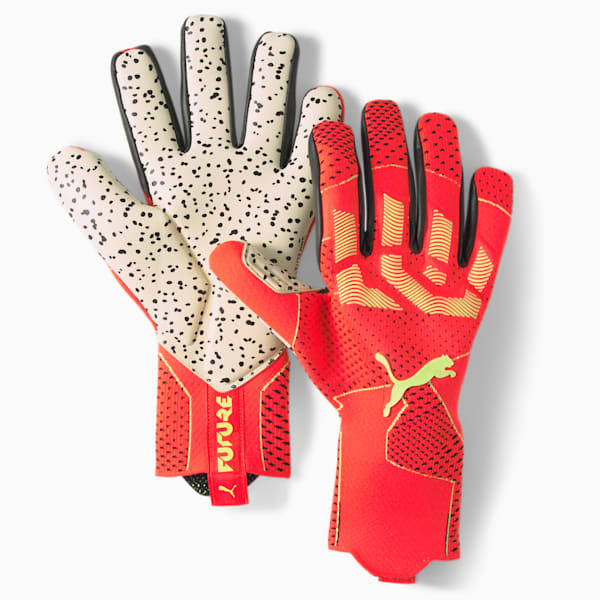 FUTURE:ONE Grip 1 NC Soccer Goalkeeper Gloves, Fiery Coral-Fizzy Light, extralarge