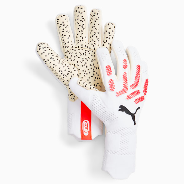 FUTURE Ultimate Negative Cut Men's Soccer Goalkeeper Gloves, PUMA White-Fire Orchid, extralarge