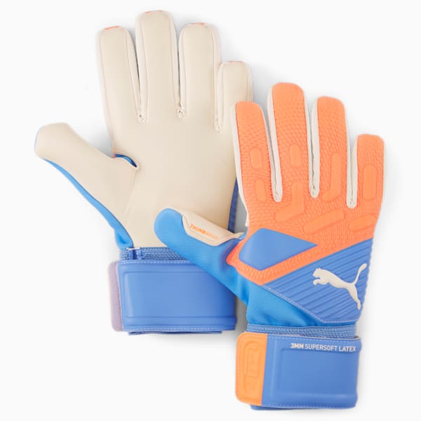 Guantes de portero de fútbol con corte negativo FUTURE Match, Ultra Orange-Blue Glimmer, extralarge