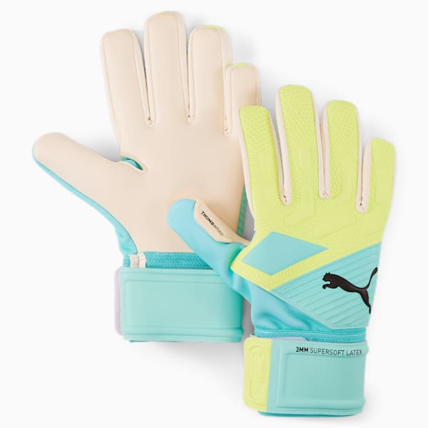 Guantes de portero de fútbol con corte negativo FUTURE Match, Electric Peppermint-Fast Yellow, extralarge