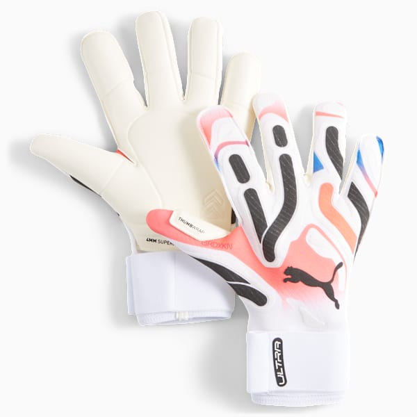 ULTRA Ultimate Hybrid Goalkeeper Gloves, PUMA White-Ultra Blue-Fire Orchid, extralarge