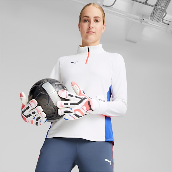 ユニセックス サッカー ウルトラ アルティメット ハイブリッド ゴールキーパー グローブ, PUMA White-Ultra Blue-Fire Orchid, extralarge-JPN